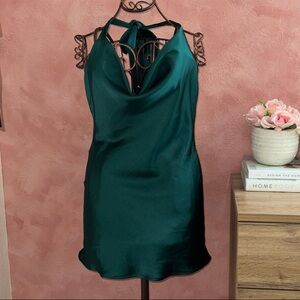 Emerald Green Halter Dress